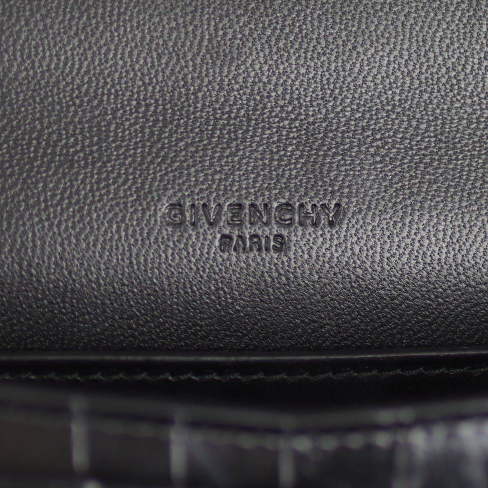 Givenchy GV3 Croc Embossed Wallet on Strap Stamp