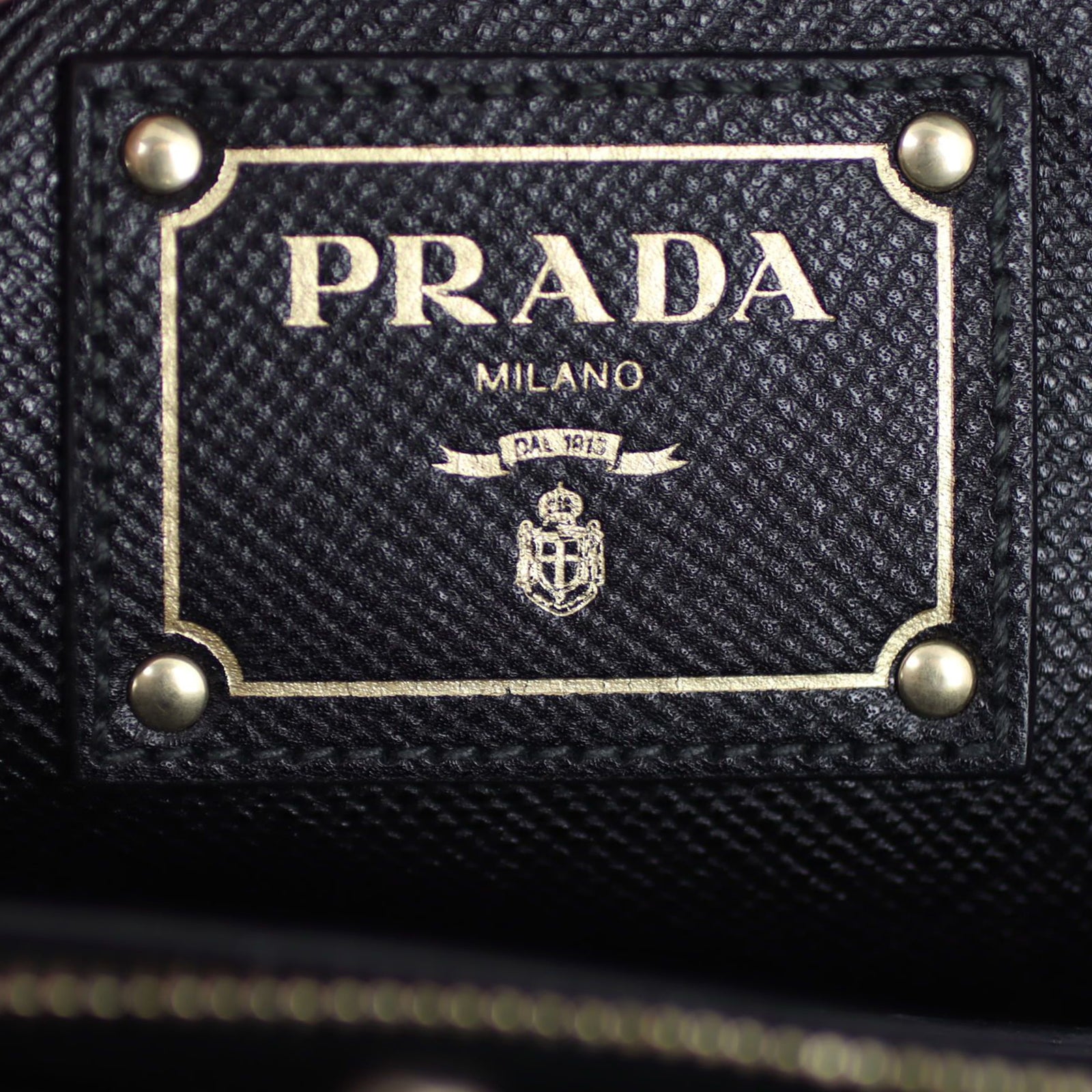 Prada Cuir Frame Tote Stamp