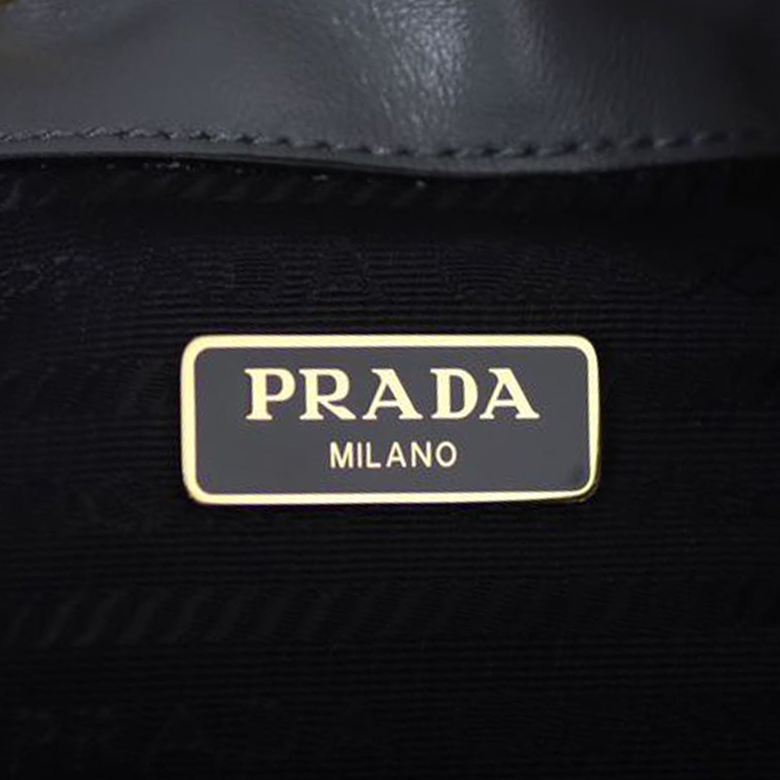 Prada Duet Leather Bucket Bag Stamp