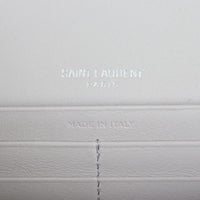 Saint Laurent Monogram Croc Embossed Flap Large Wallet Stamp