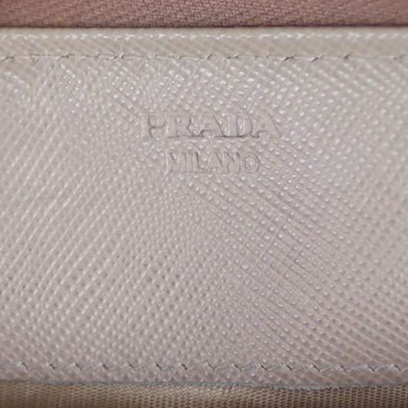 Prada Saffiano Zip Around Wallet Stamp