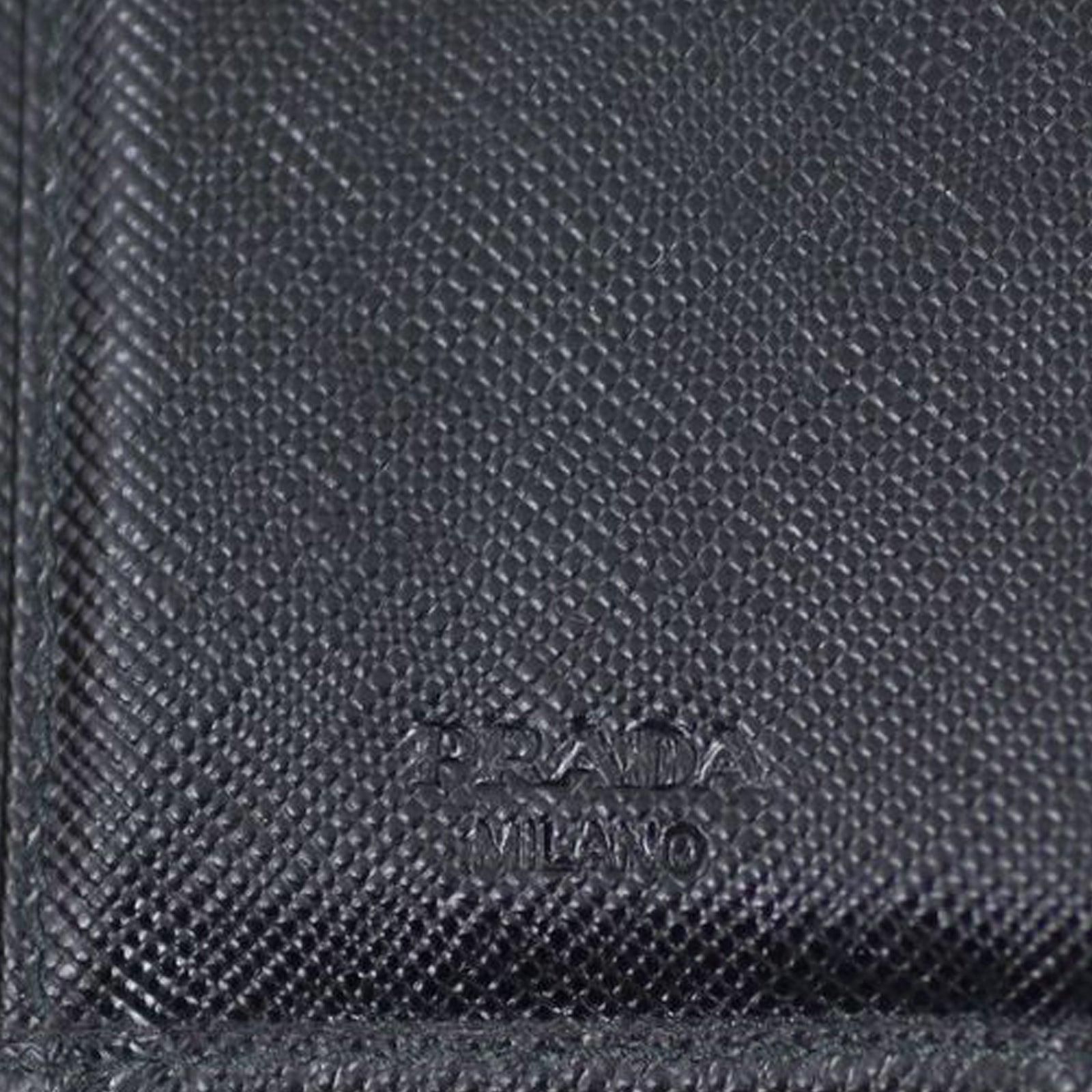 Prada Saffiano Metal Compact Wallet Stamp