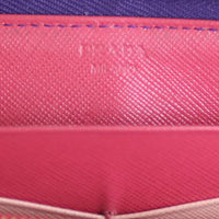 Prada Saffiano Zip Wallet Stamp