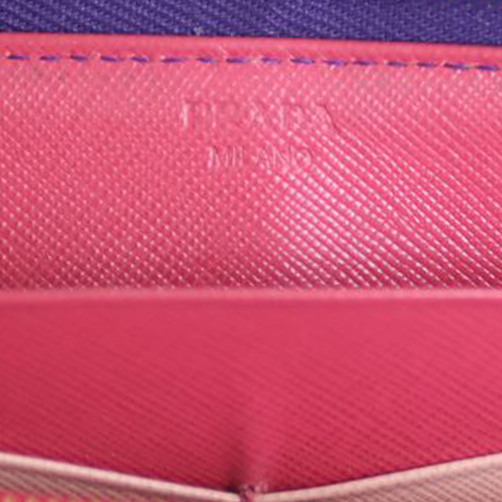 Prada Saffiano Zip Wallet Stamp