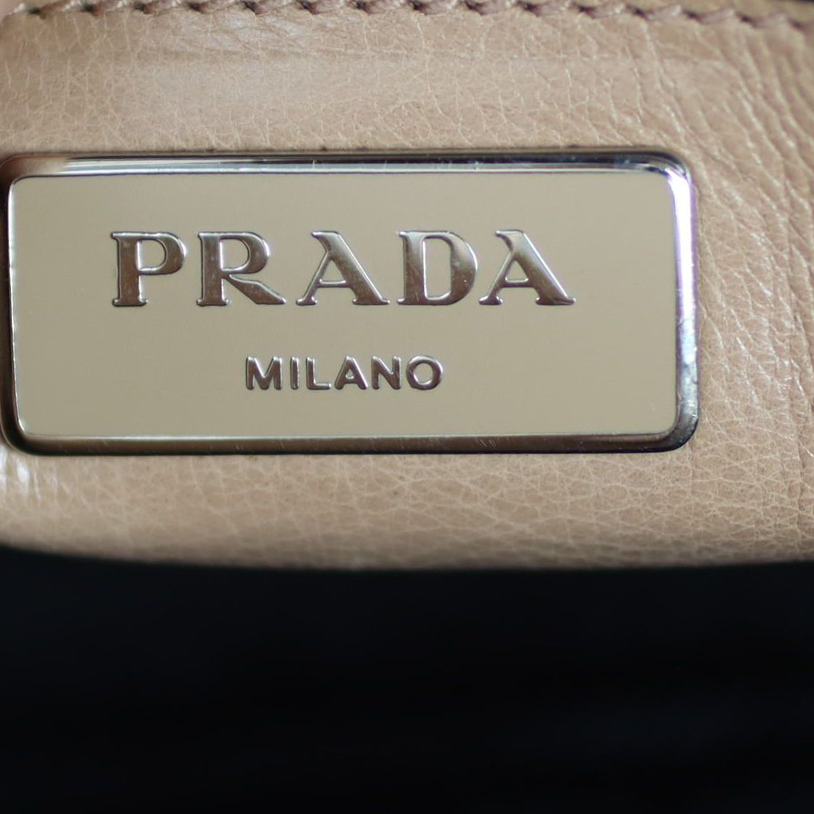 Prada Twin Pocket Glace Calfskin Tote Stamp