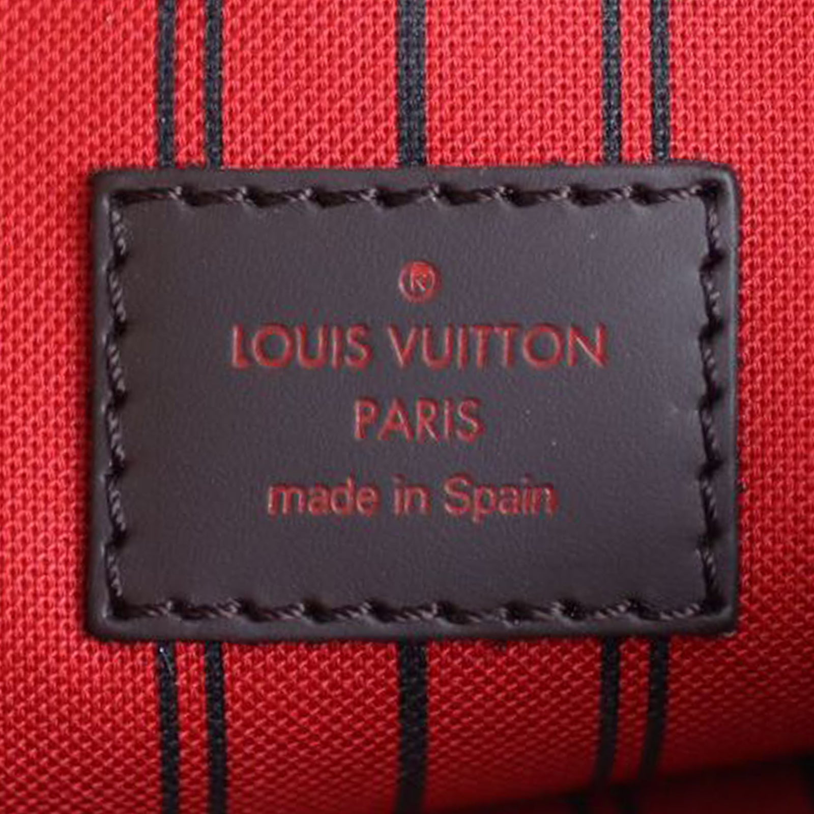 Louis Vuitton Neverfull Pochette Damier Ebene Stamp