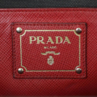 Prada Saffiano and Canvas Satchel Stamp
