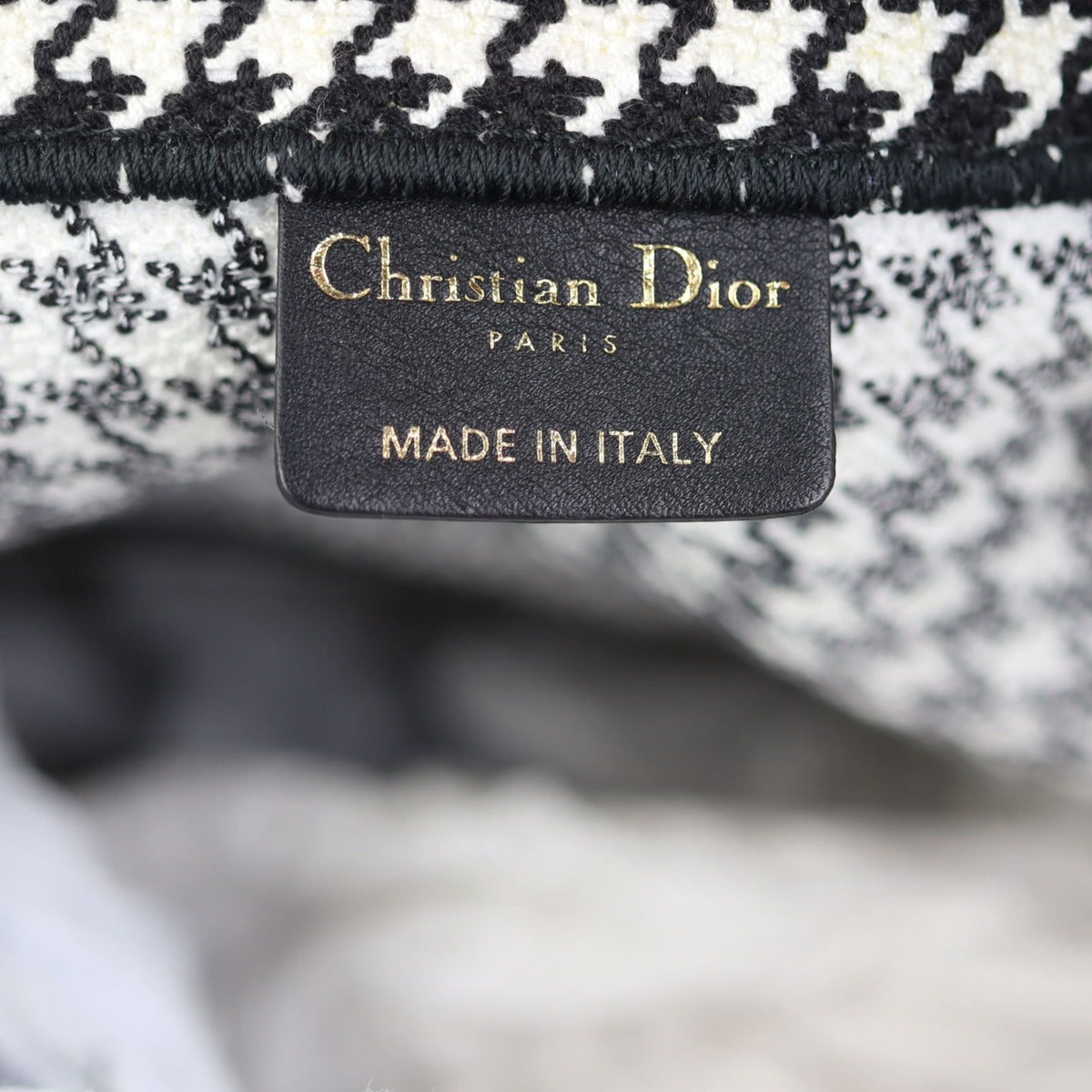 Dior Houndstooth Book Tote Stamp