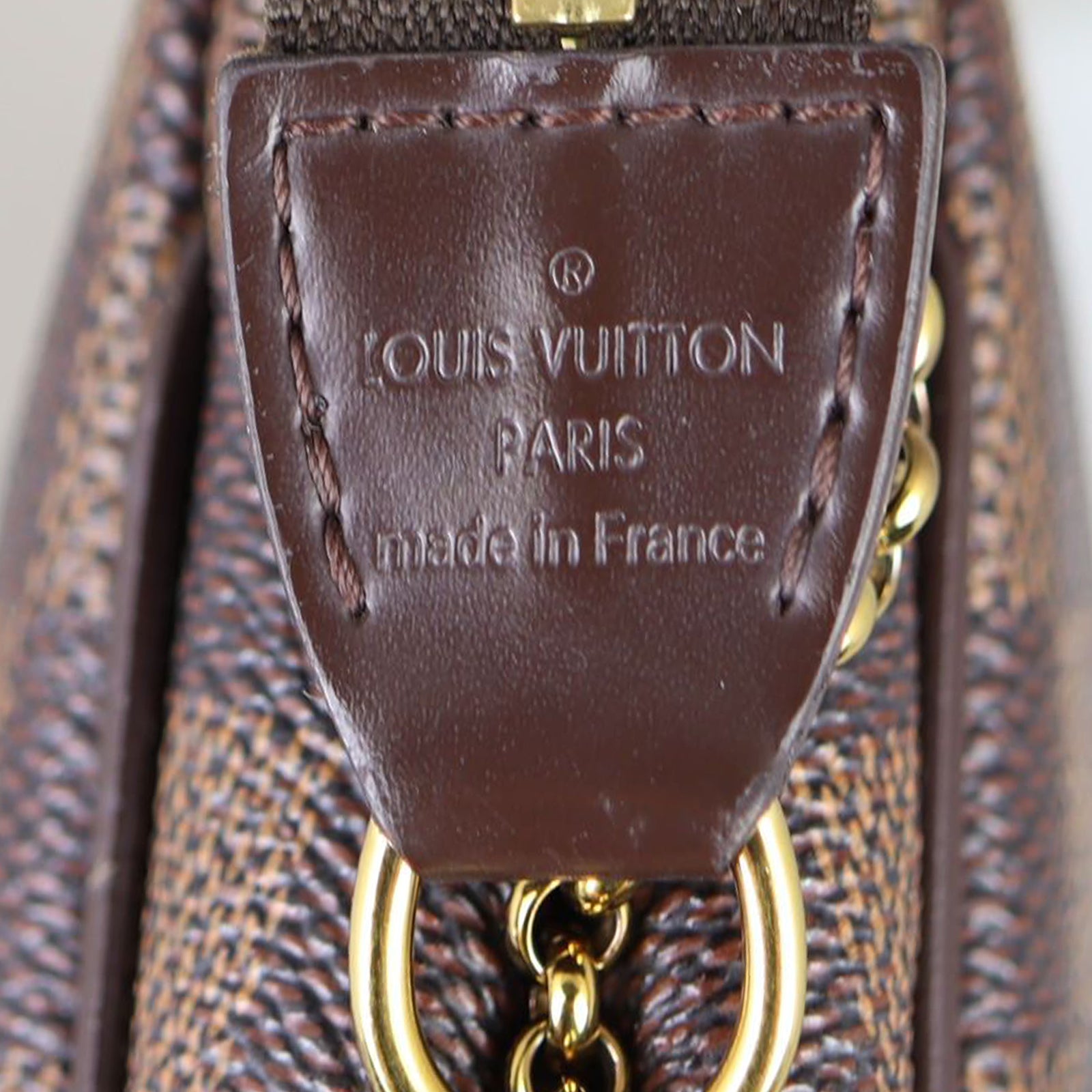 Louis Vuitton Eva Pochette Damier Ebene Stamp