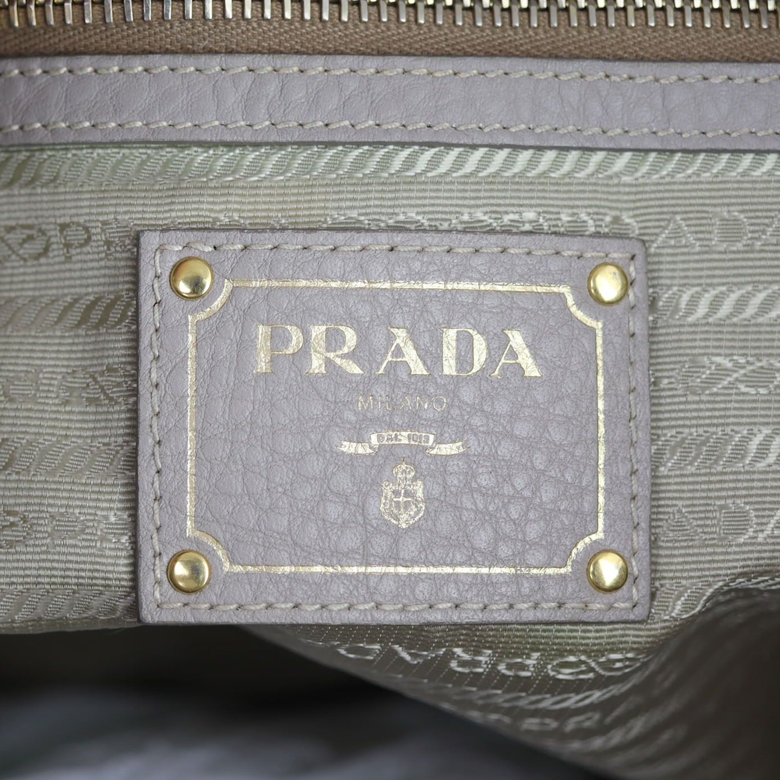 Prada Vitello Daino Front Zip Hobo Stamp