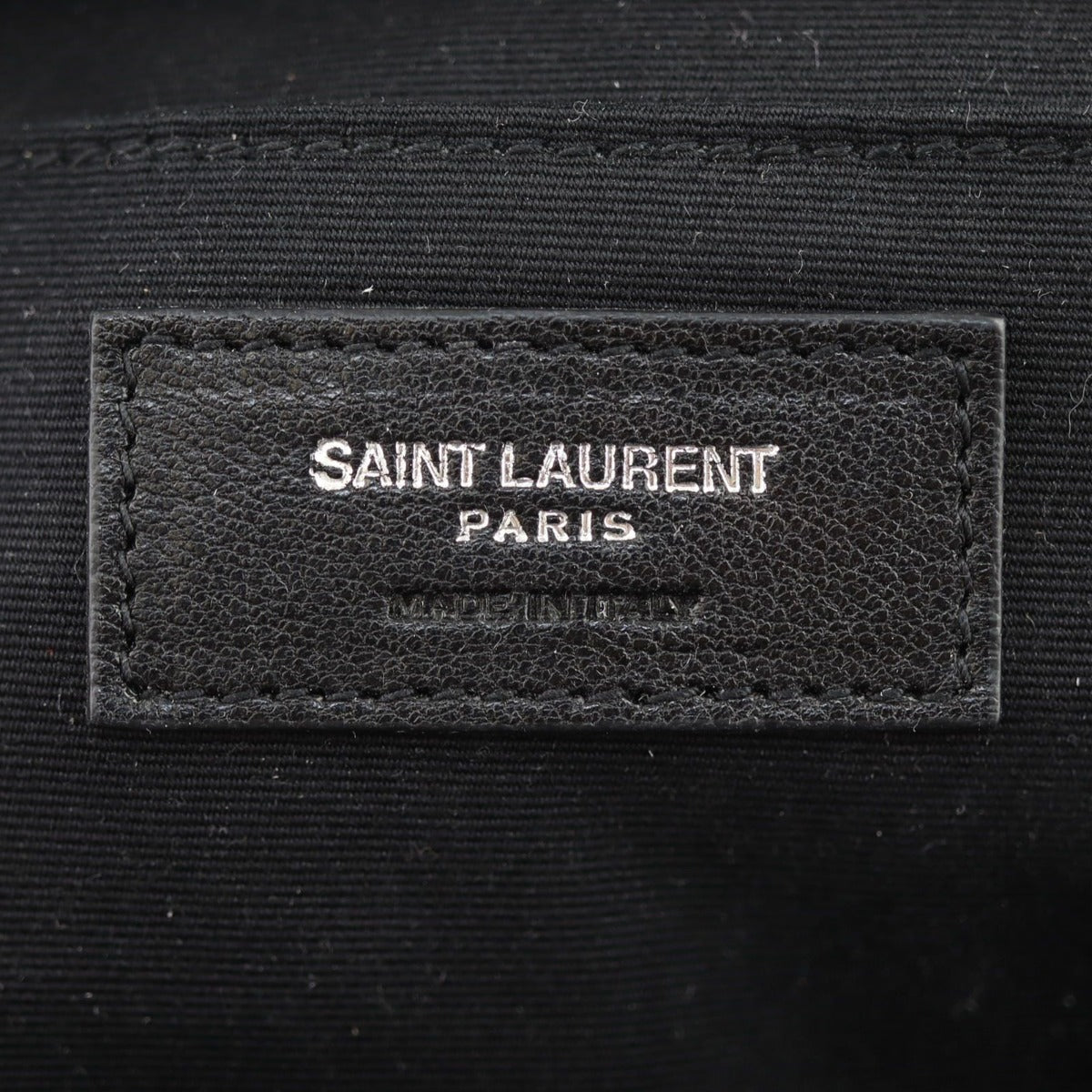 Saint Laurent Toy Embroidered Logo Leather Backpack Stamp
