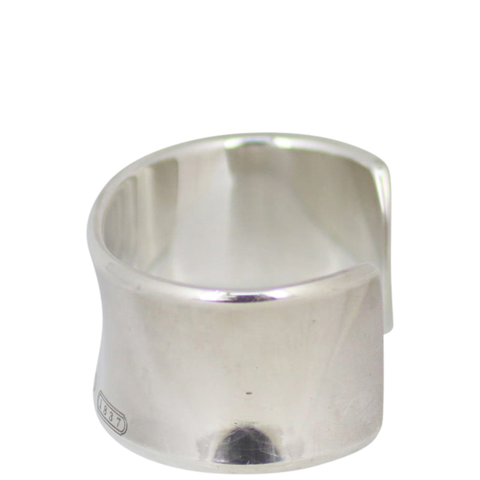 Tiffany & Co 1837 Wide Band Cuff Sterling Silver Left Side