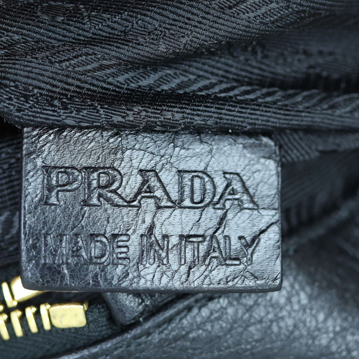 Prada Vitello Daino Top Handle Bag Stamp
