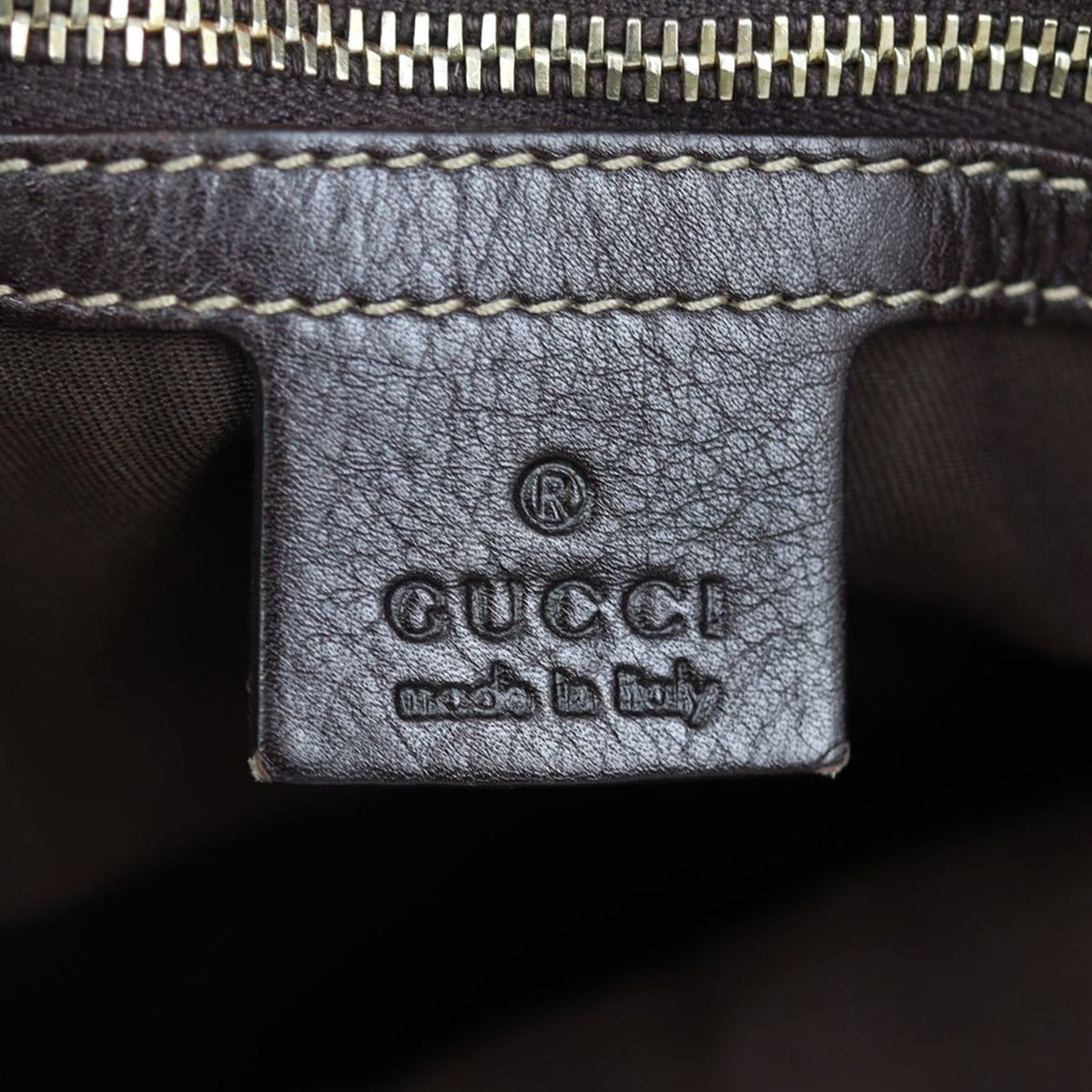 Gucci Leather Britt Medium Tote Stamp
