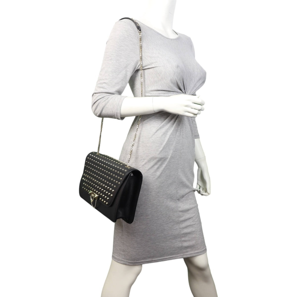 Valentino Rockstud Spike Demilune Bag Medium