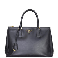 Prada Saffiano Lux Galleria Double Zip Tote Medium Back Front