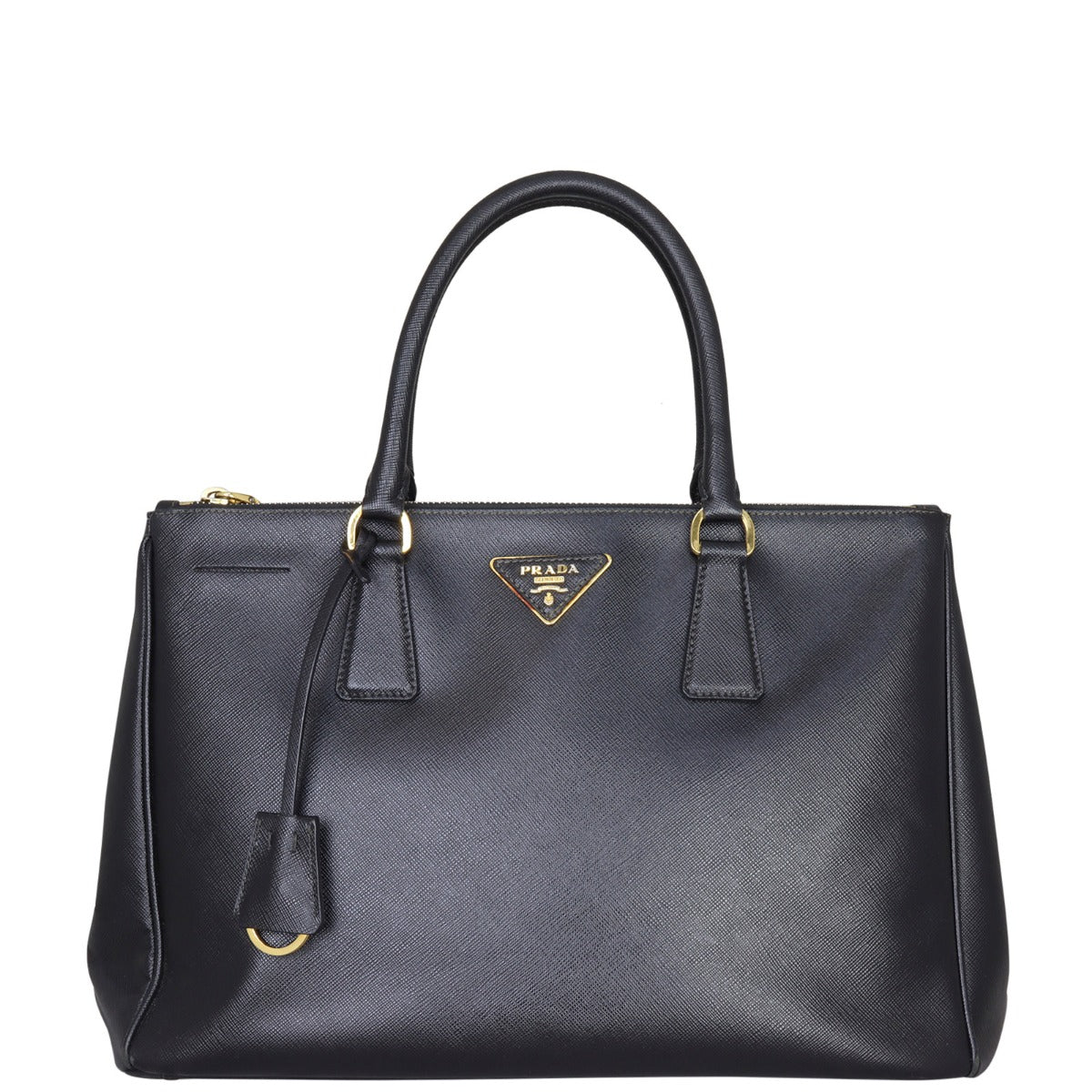 Prada Saffiano Lux Galleria Double Zip Tote Medium Back Front