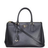 Prada Saffiano Lux Galleria Double Zip Tote Medium Front with Strap