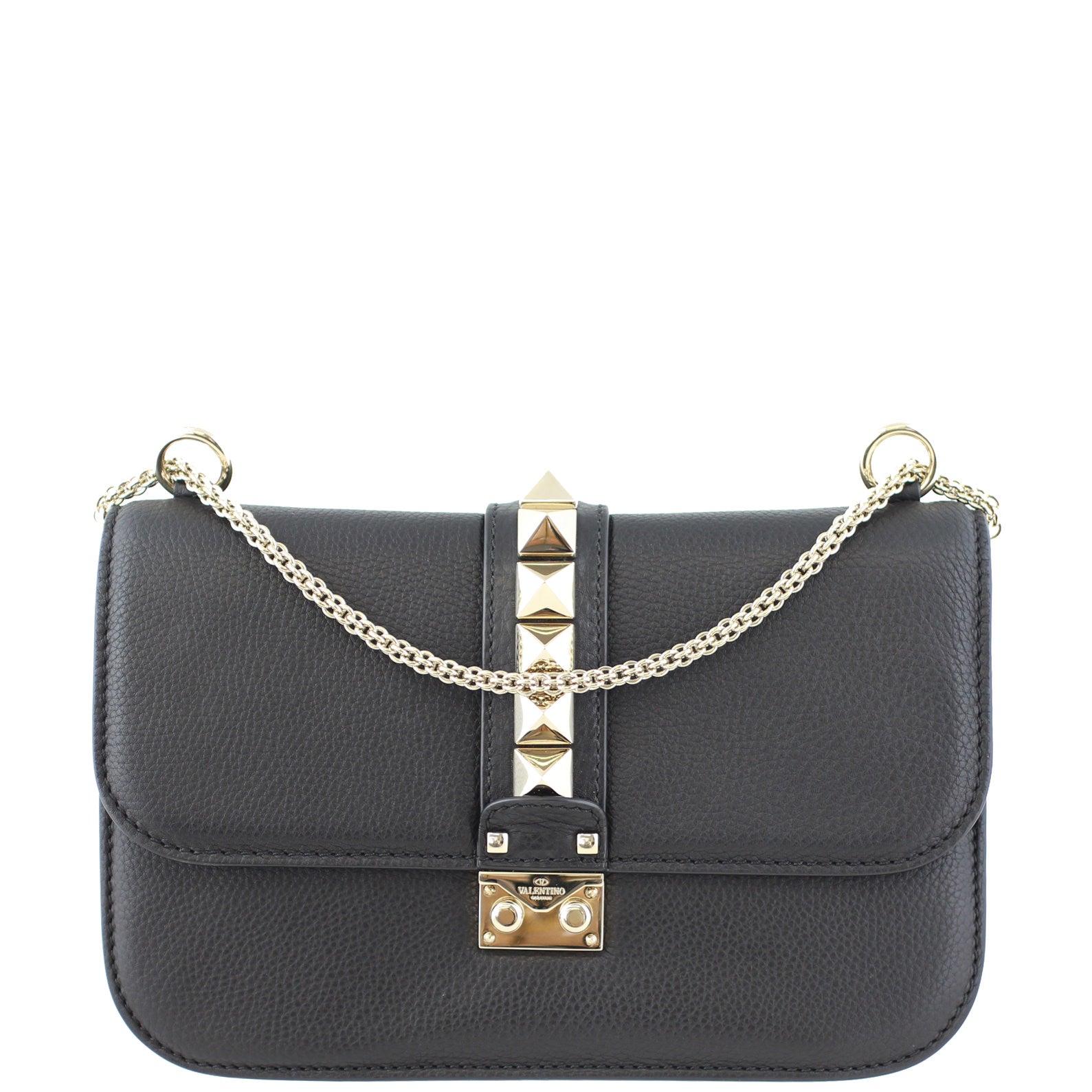 Valentino Medium Lock Shoulder Bag Front