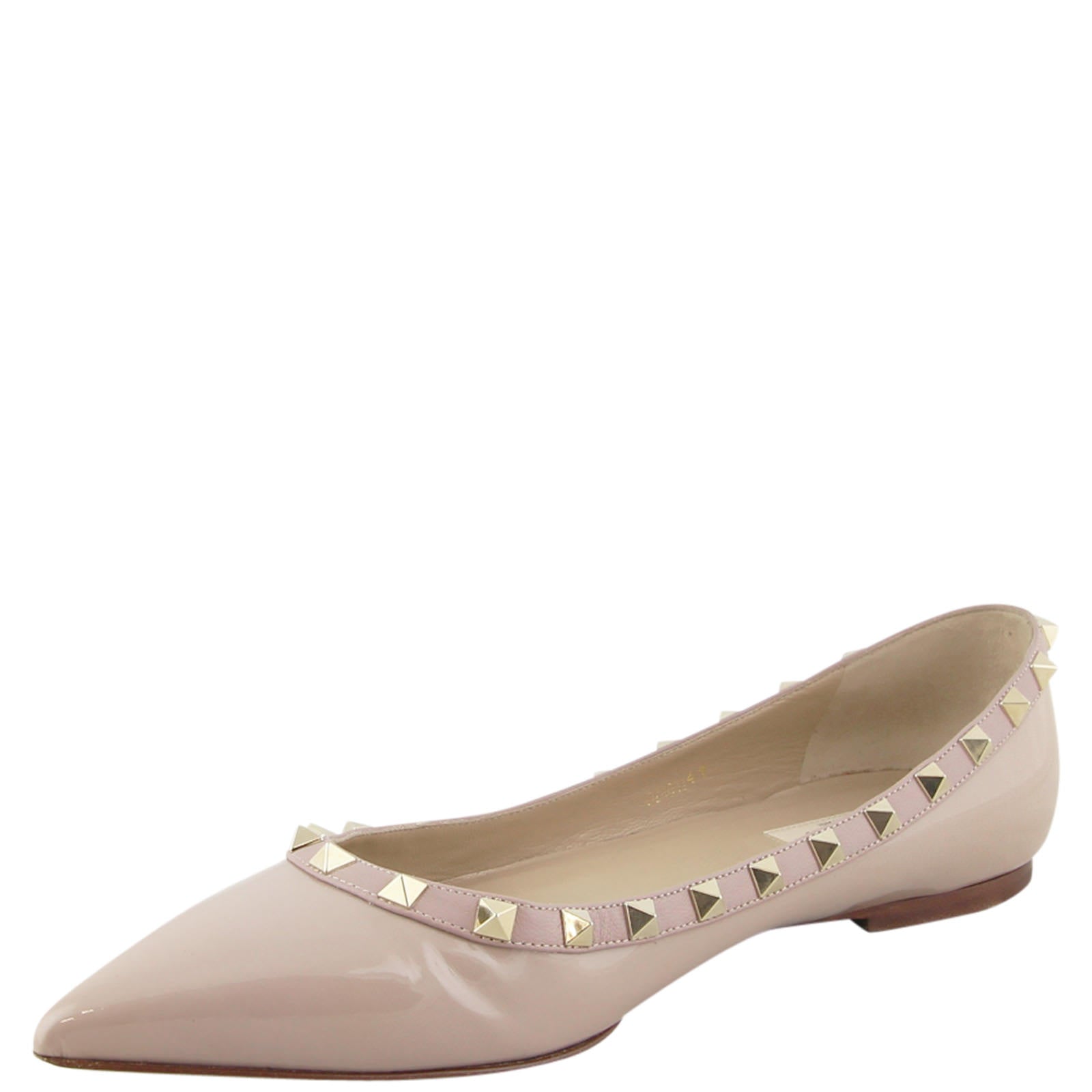 Valentino Rockstud Ballerina Flats Nude Corner