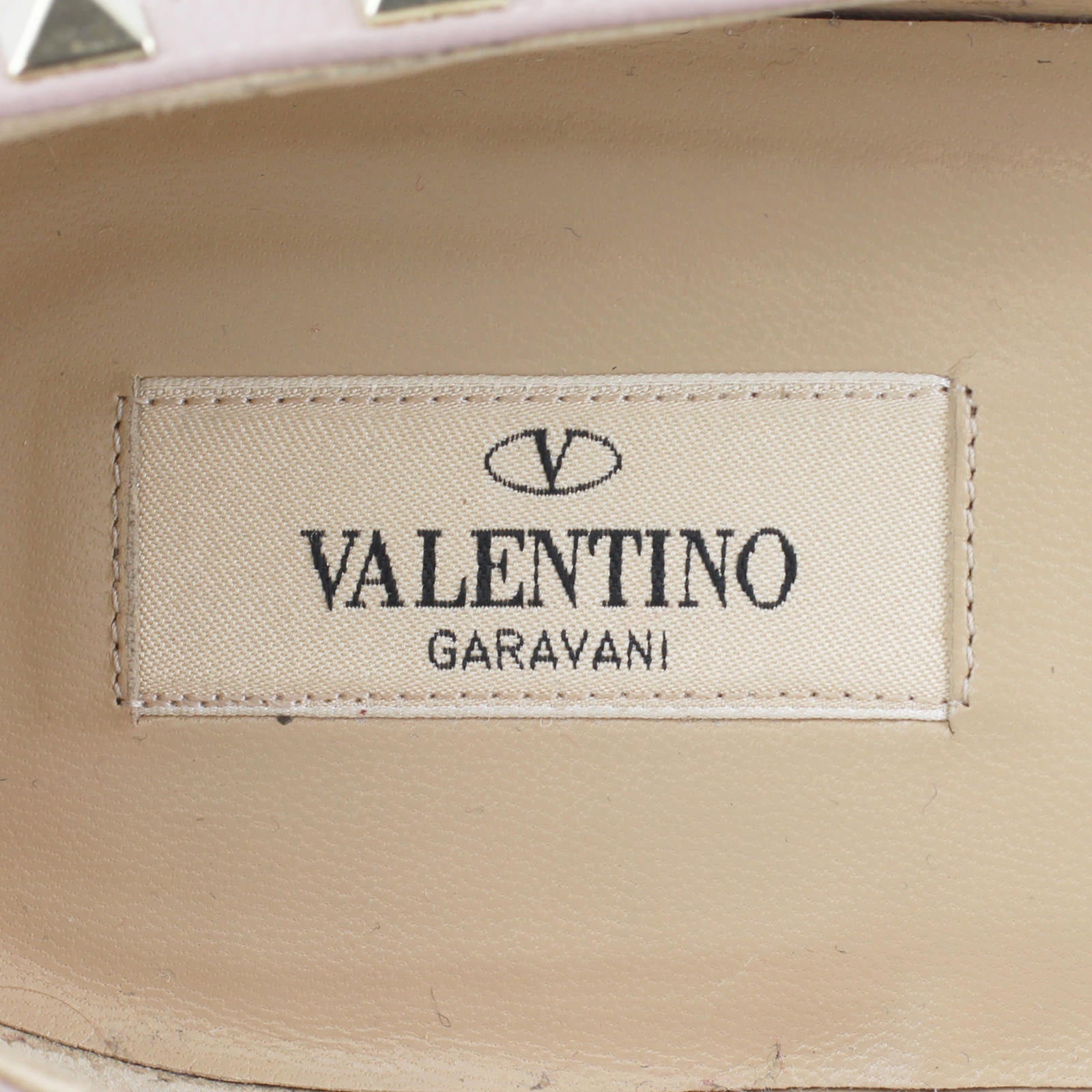 Valentino Rockstud Ballerina Flats Nude Stamp