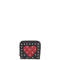 Valentino Rockstud Heart Compact Wallet Front