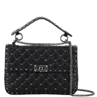 Valentino Garavani Medium Rockstud Shoulder Bag Front with Strap