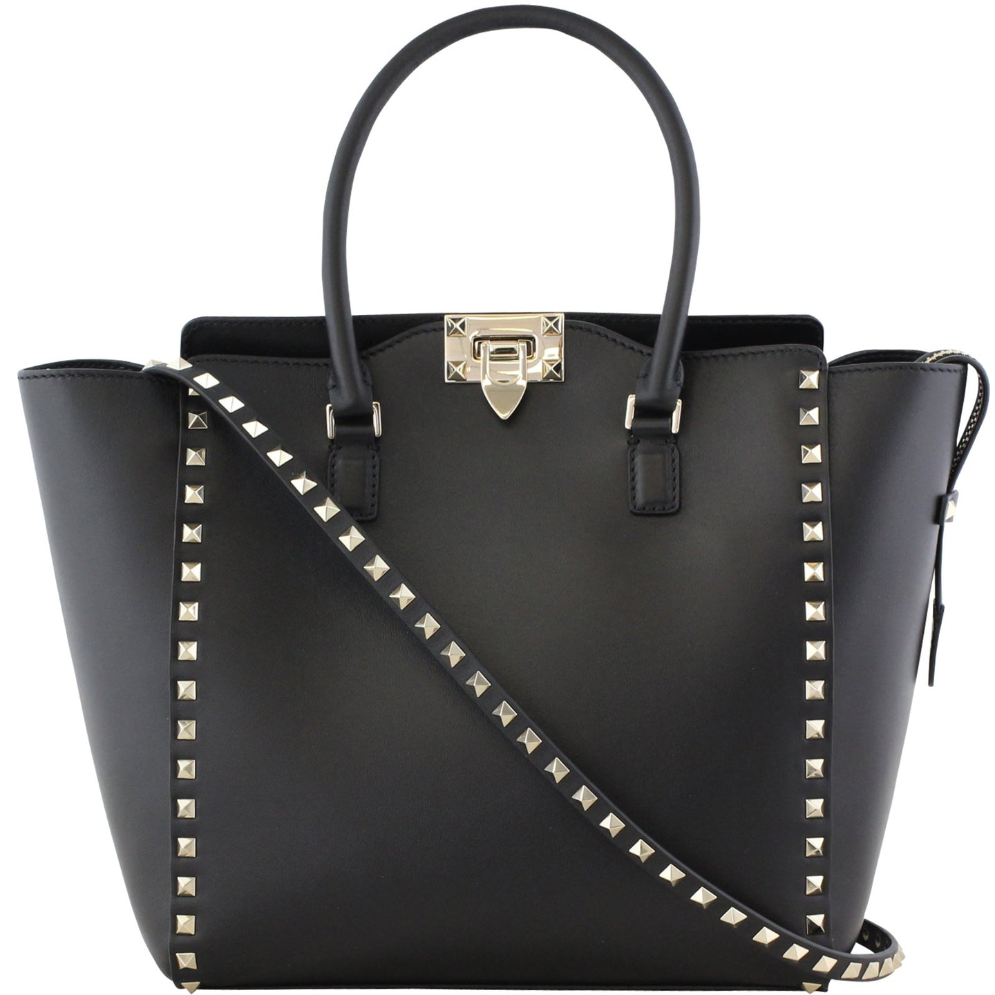 Valentino Rockstud Pagoda Tote Medium Front Strap