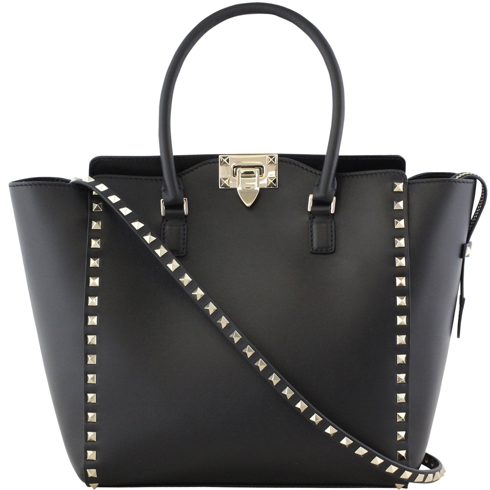 Valentino Rockstud Pagoda Tote Medium Front Strap