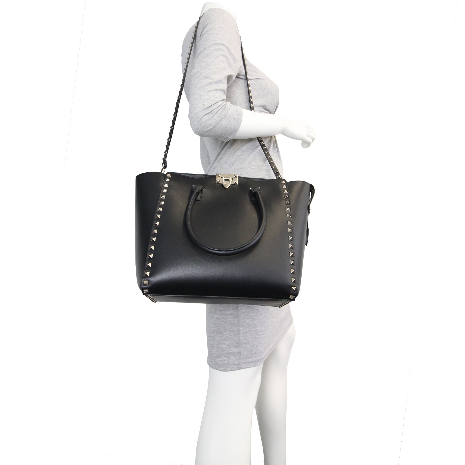 Valentino Rockstud Pagoda Tote Medium Mannequin