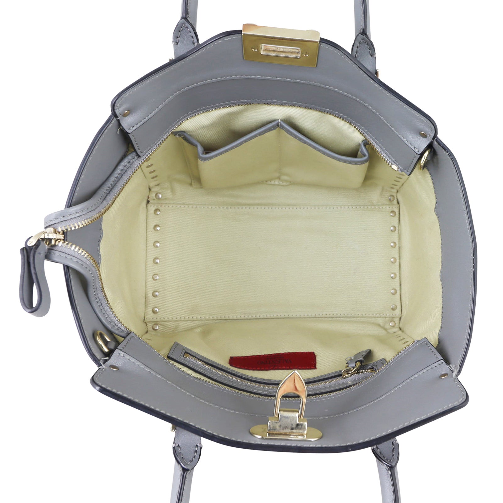 Valentino Rockstud Pagoda Tote Small interior