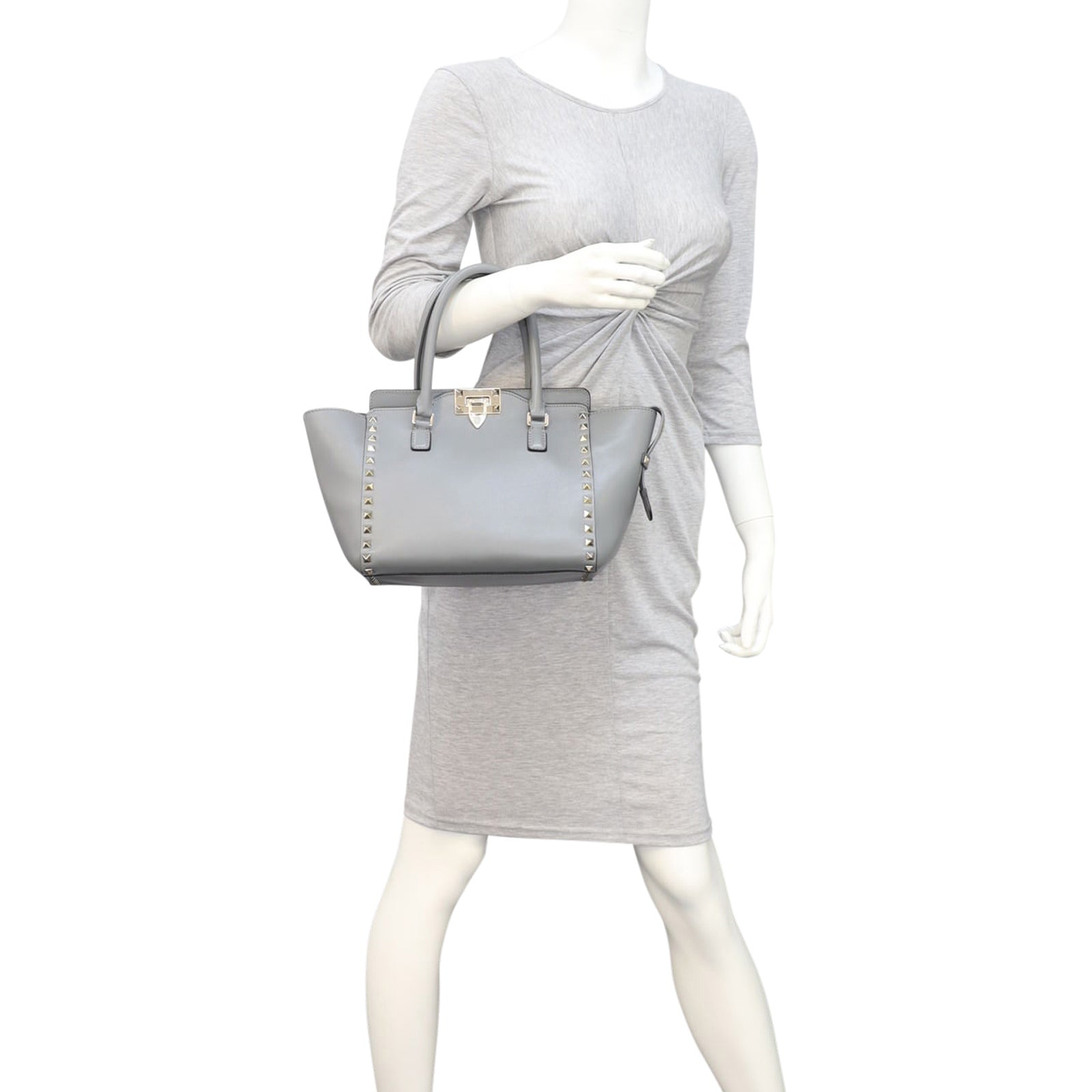 Valentino Rockstud Pagoda Tote Small mannequin