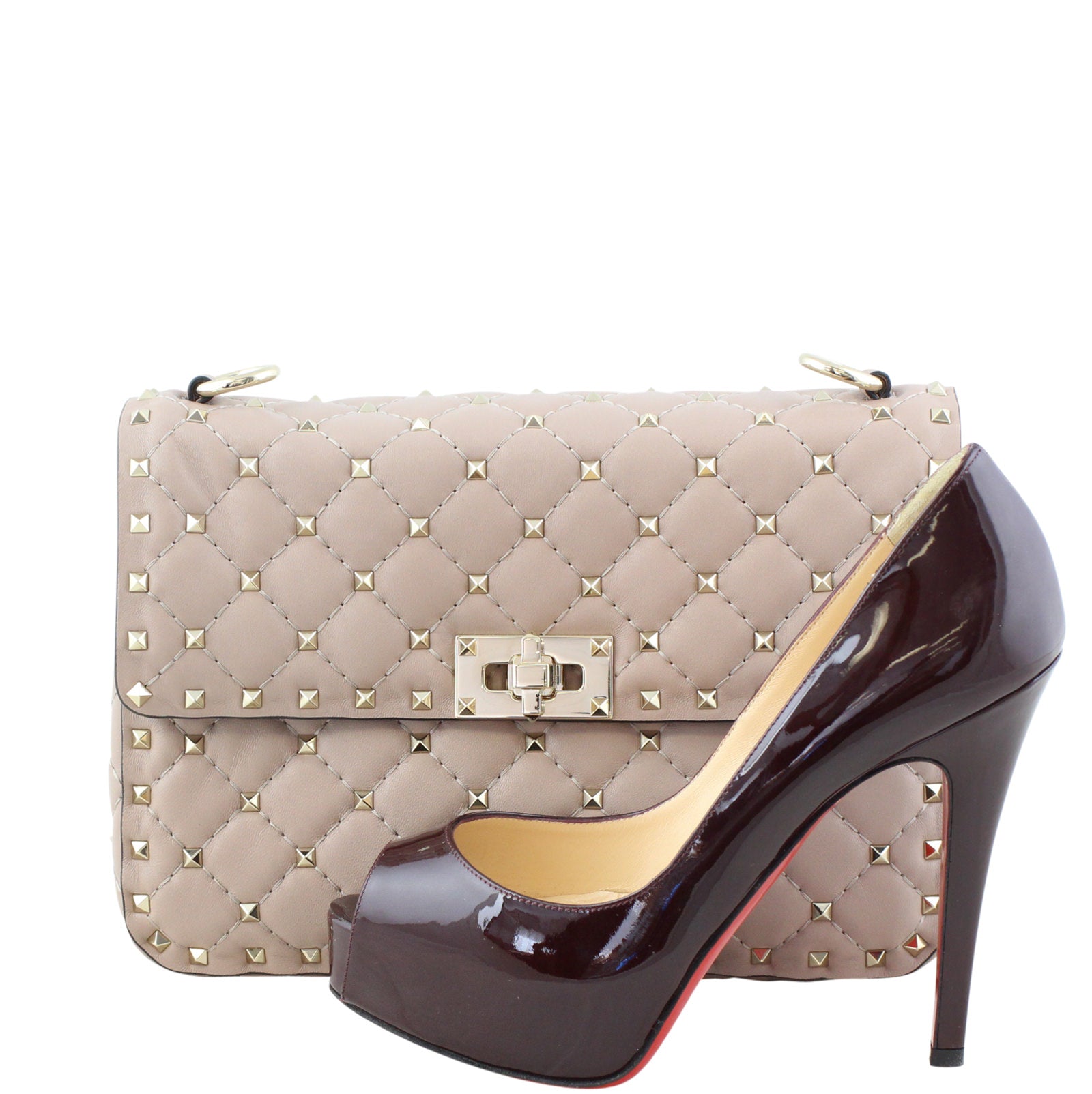 Valentino Rockstud Spike Medium Shoulder Bag Scale