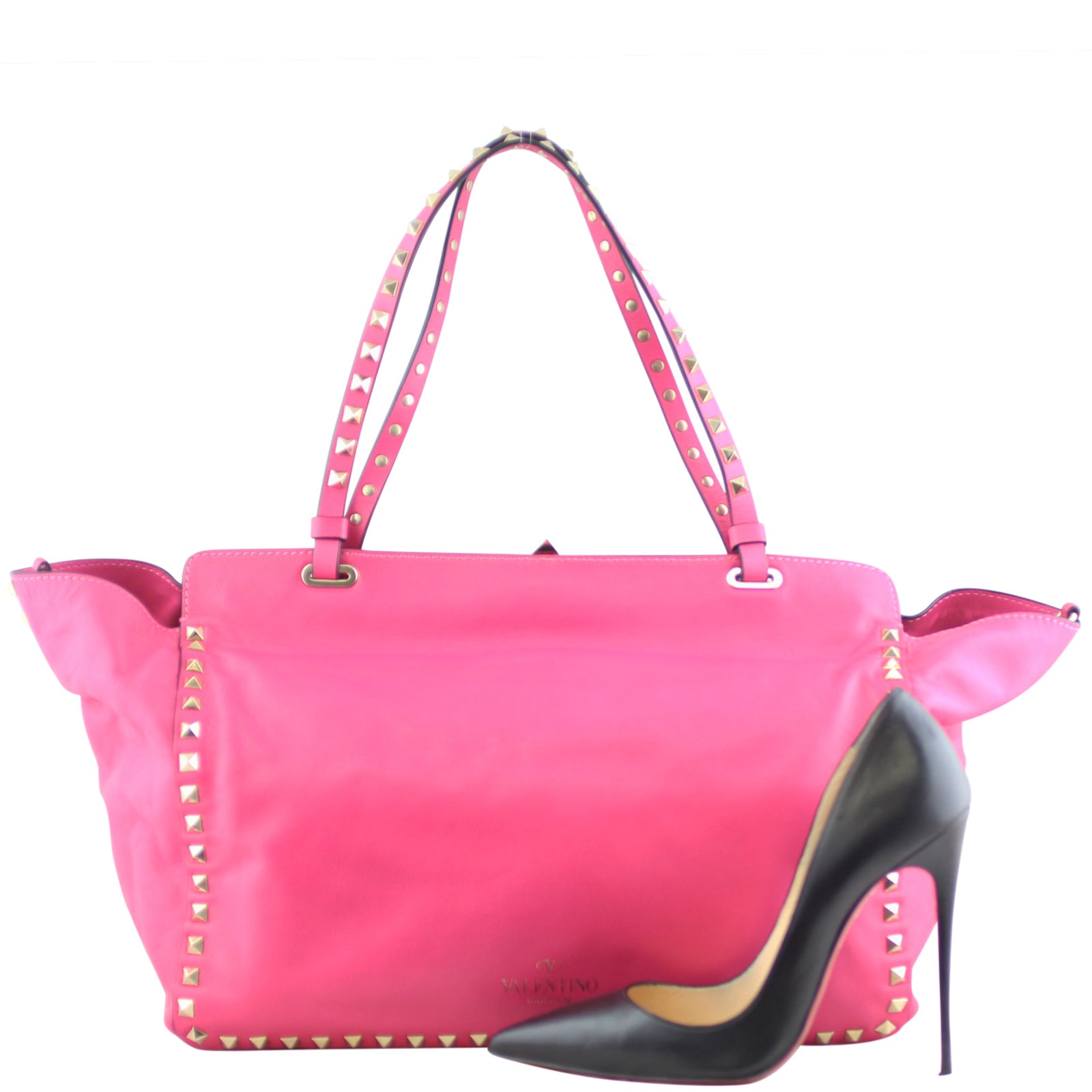 Valentino Rockstud Medium Tote Shoe