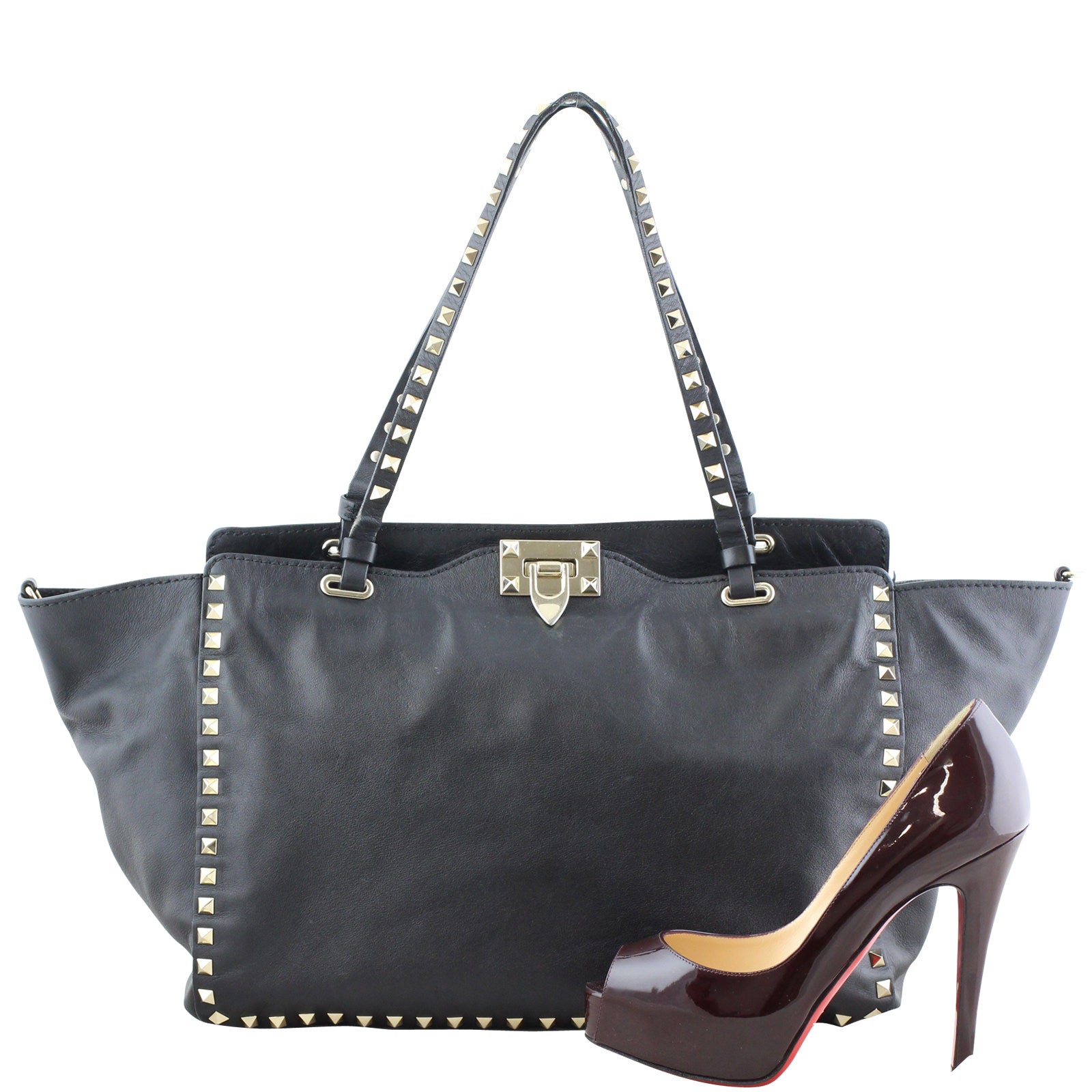 Valentino Rockstud Medium Tote Scale