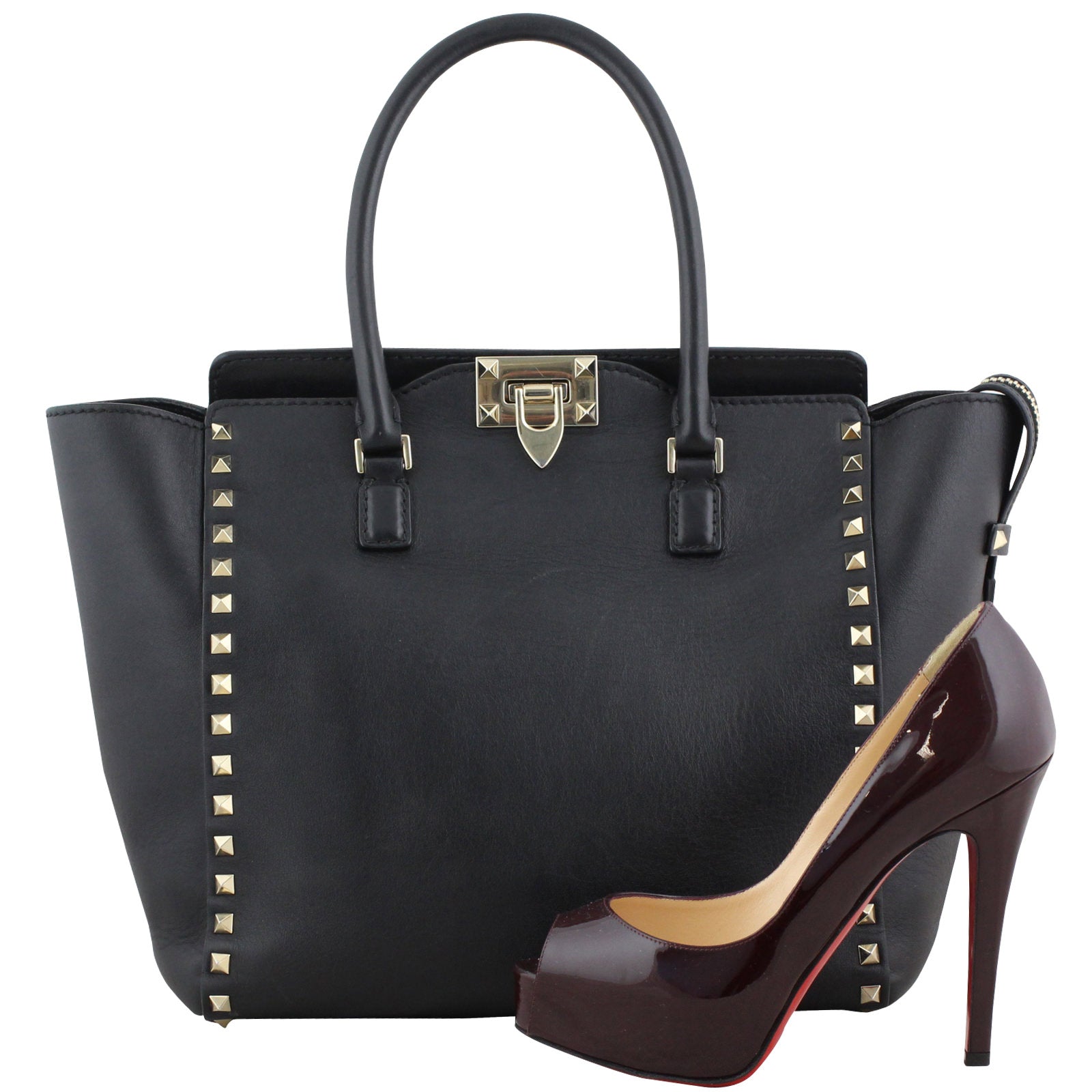 Valentino Rockstud Pagoda Tote Scale