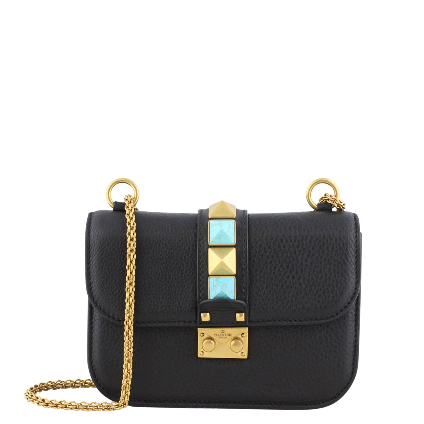 Valentino Rockstud Small Lock Shoulder Bag front