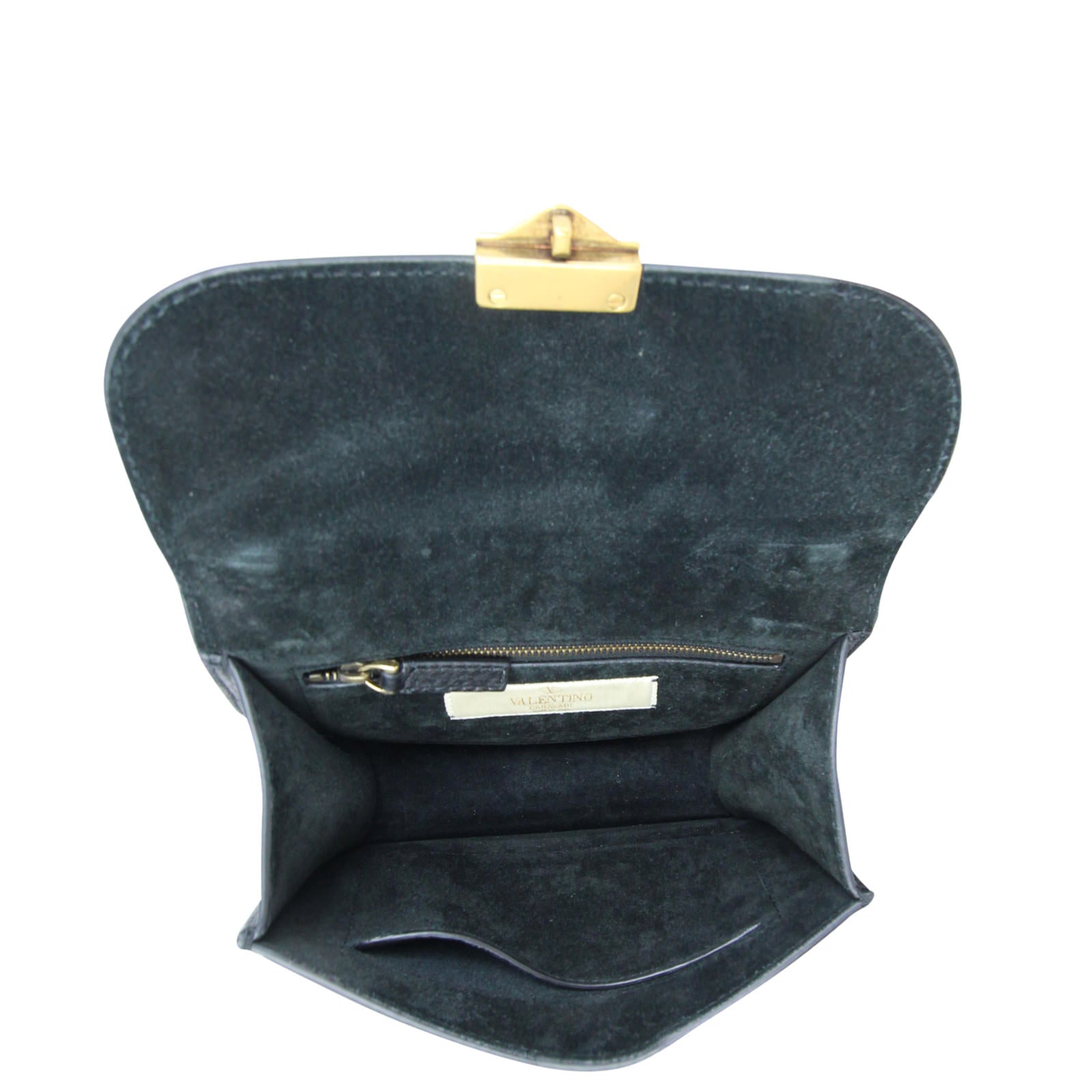 Valentino Rockstud Small Lock Shoulder Bag interior