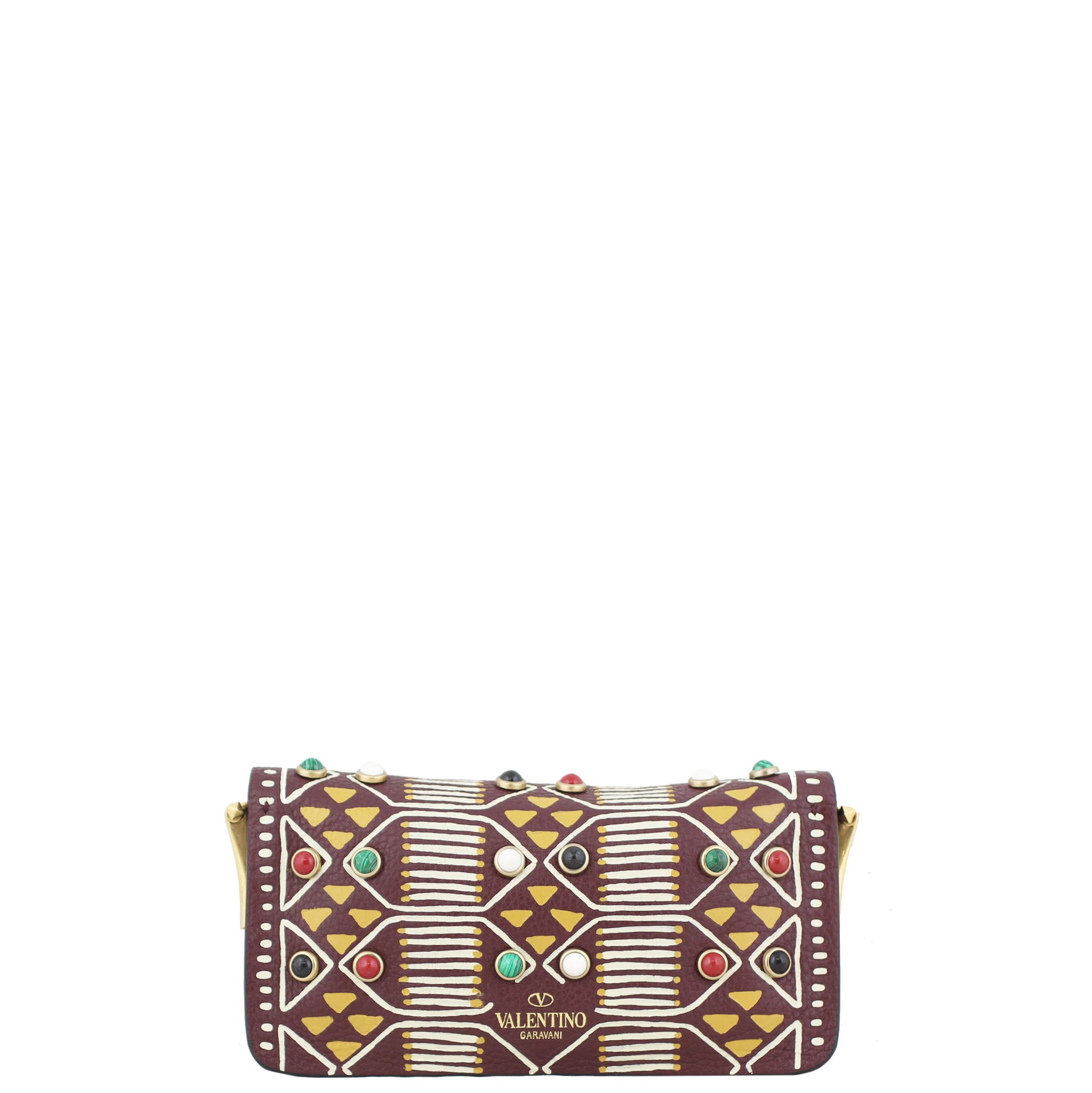 Valentino Tribal Hand-Painted Mini Flap Bag Back