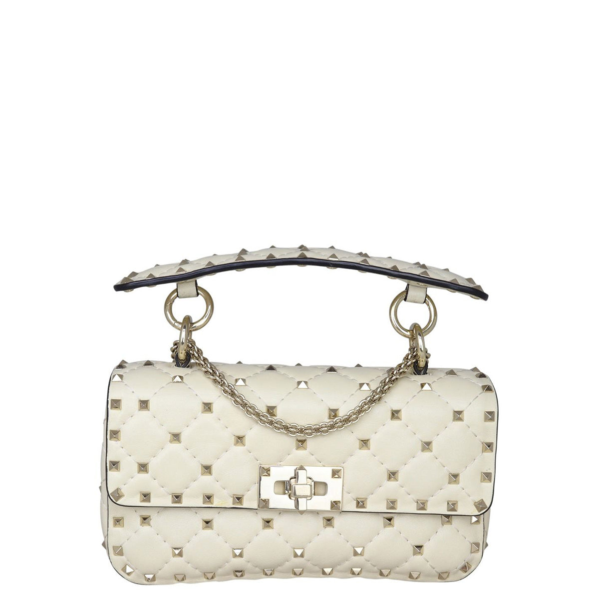 Valentino Rockstud Spike Small Shoulder Bag Front with Strap