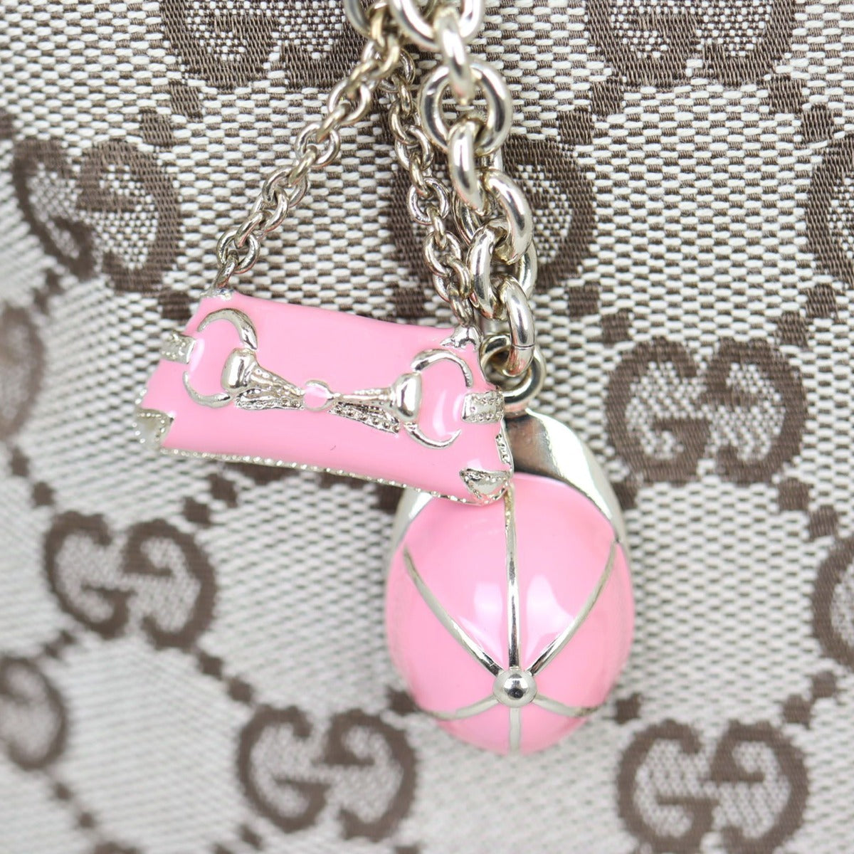 Gucci GG Canvas Charms Eclipse Tote Hardware
