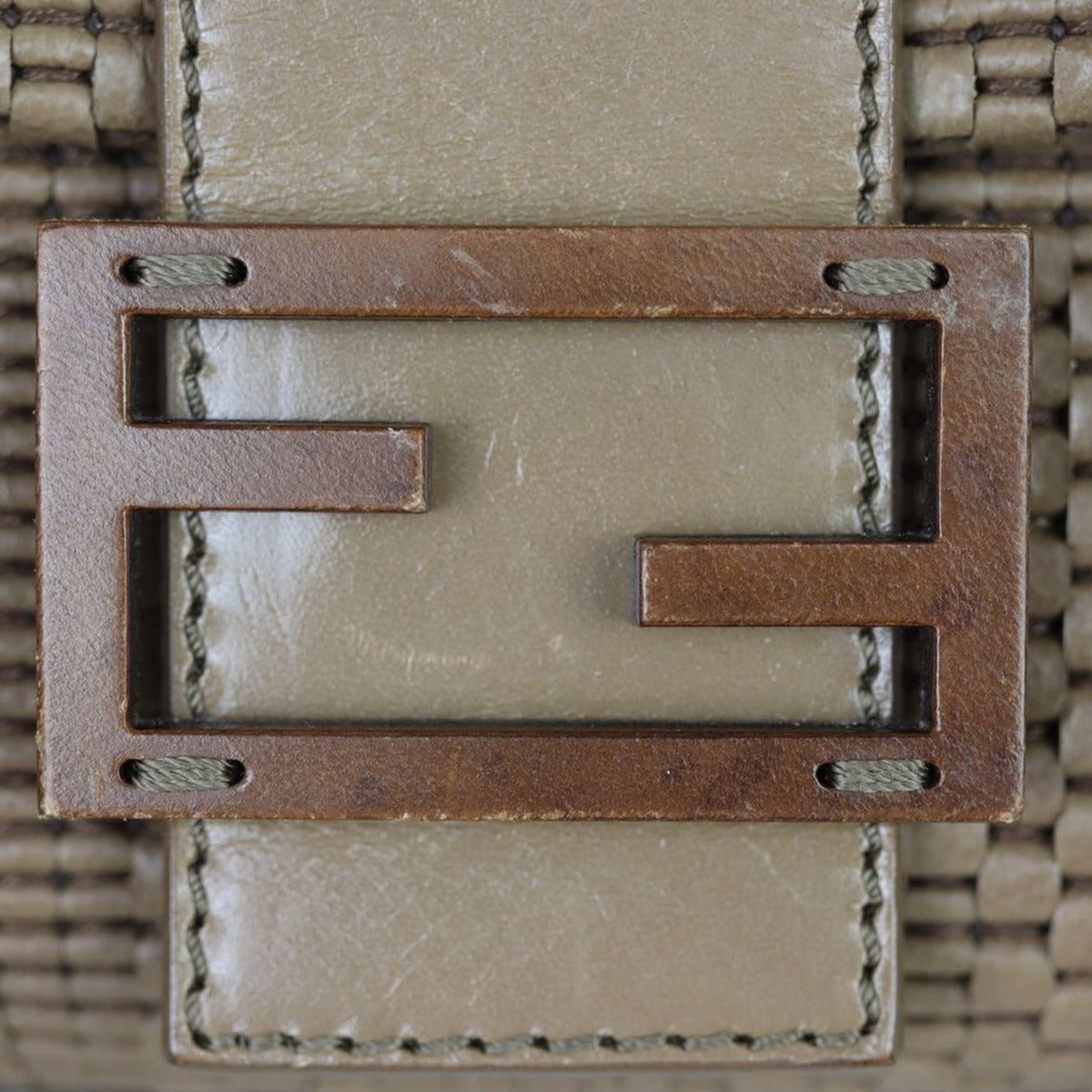 Fendi Woven Leather Baguette Bag Hardware

