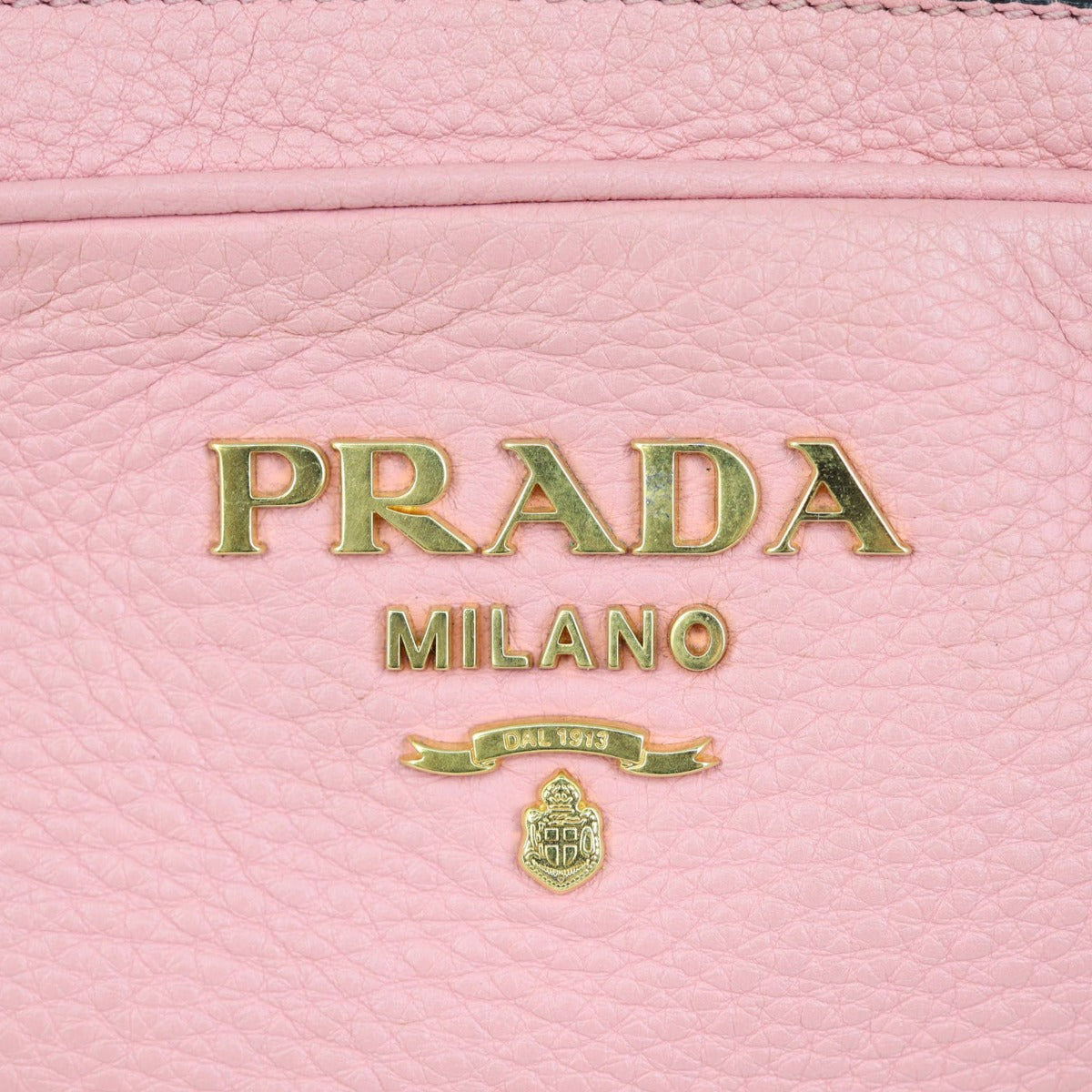 Prada Vitello Daino Double Zip Camera Bag Hardware