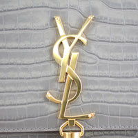 Saint Laurent Kate Medium Tassel Satchel Crocodile Embossed Hardware