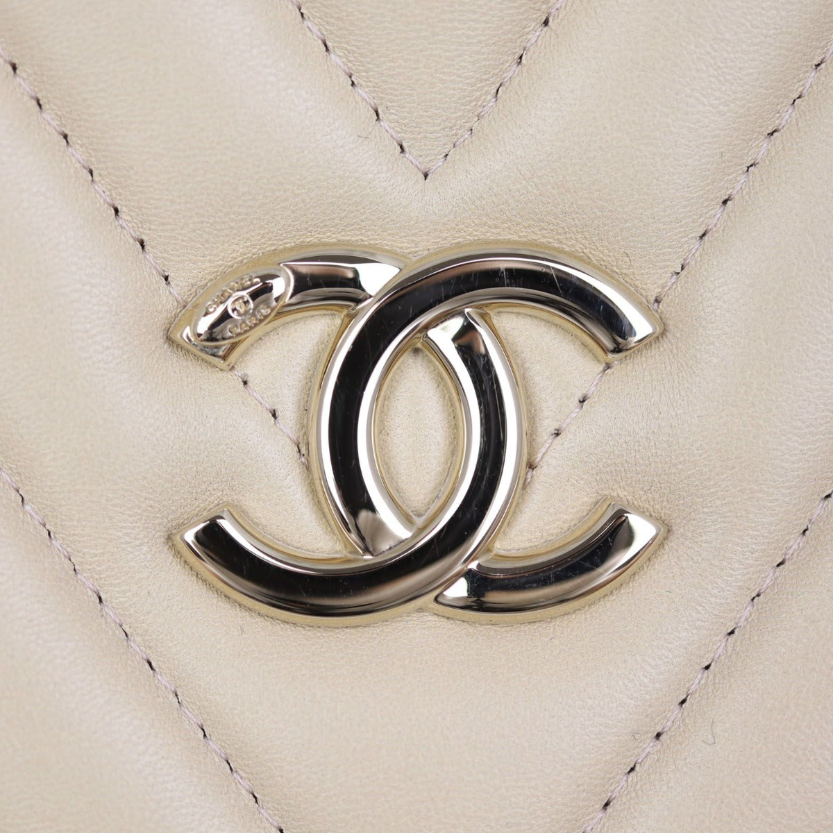 Chanel CC Chevron Shopping Tote Hardware
